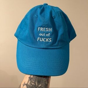 NWOT Spencer’s “Fresh Outta F*cks” hat (blue)